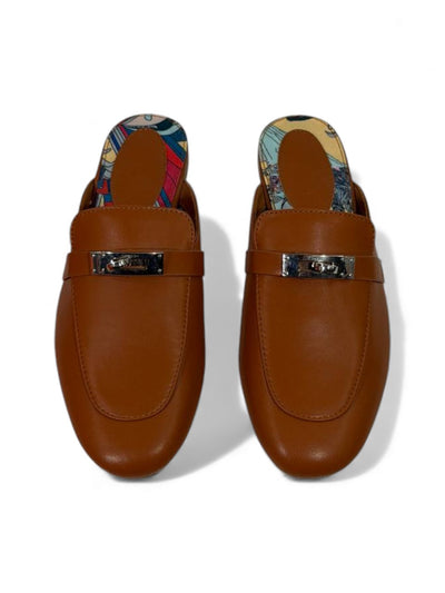 🔥 Hermès-Inspired Leather Mules – Caramel Brown Edition 🔥