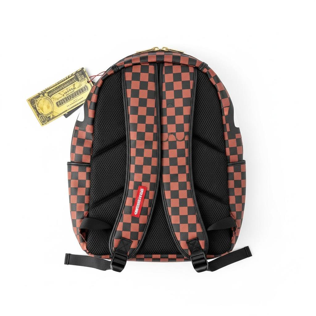 🔥 Sprayground Checkered Crazy Mouth Backpack – Street Icon Edition 🔥