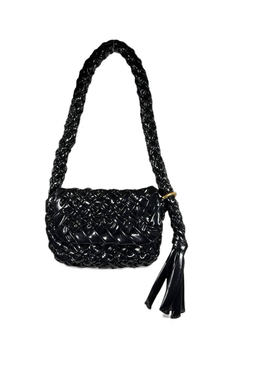 🔥 Bottega Veneta Handmade Woven Shoulder Bag – Black Artisan Edition 🔥