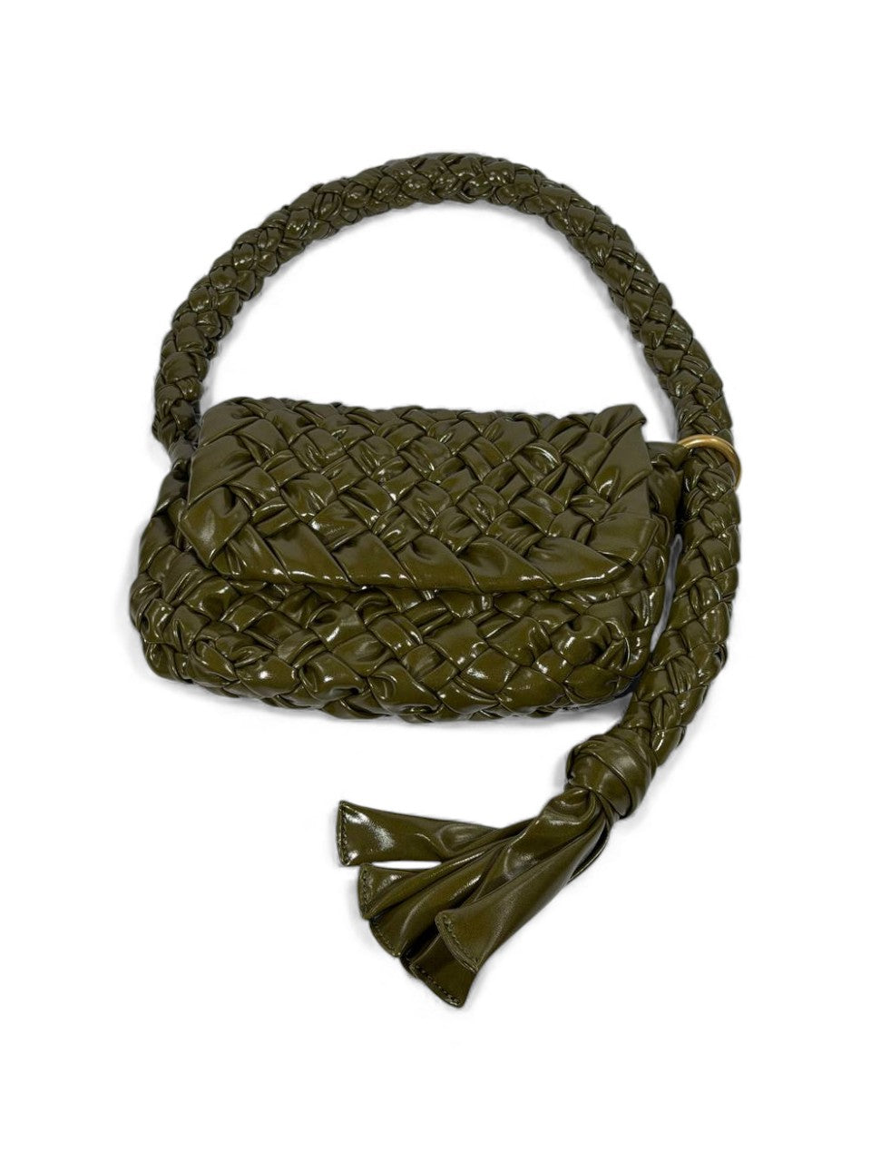 🔥 Bottega Veneta Handmade Woven Shoulder Bag – Olive Green Artisan Edition 🔥