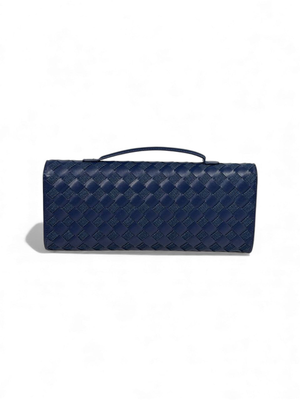 🔥 Bottega Veneta Inspired Woven Clutch – Navy Luxe Edition 🔥