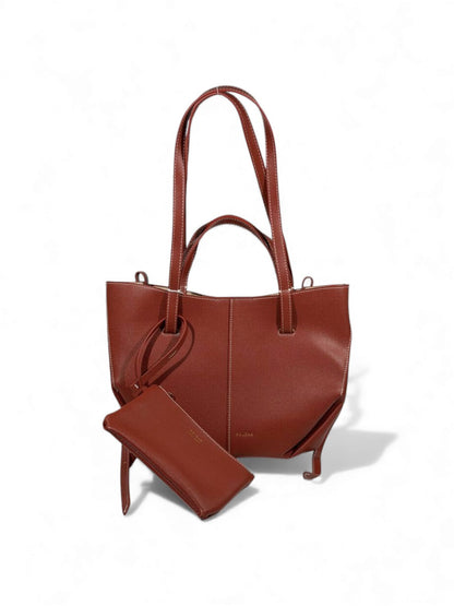 🔥 Polène Paris Inspired Tote Bag – Brown Minimalist Edition (with Pouch) 🔥