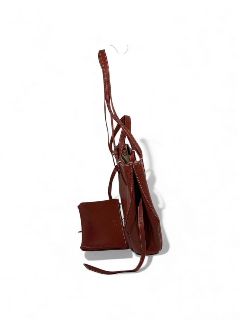 🔥 Polène Paris Inspired Tote Bag – Brown Minimalist Edition (with Pouch) 🔥
