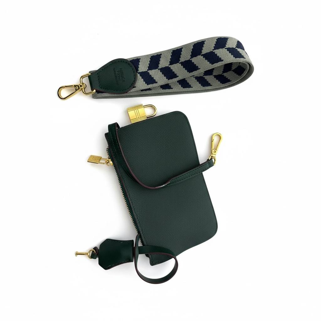 🔥 Hermès Garden Party Inspired Tote Bag – Deep Green Edition (with Strap & Pouch) 🔥