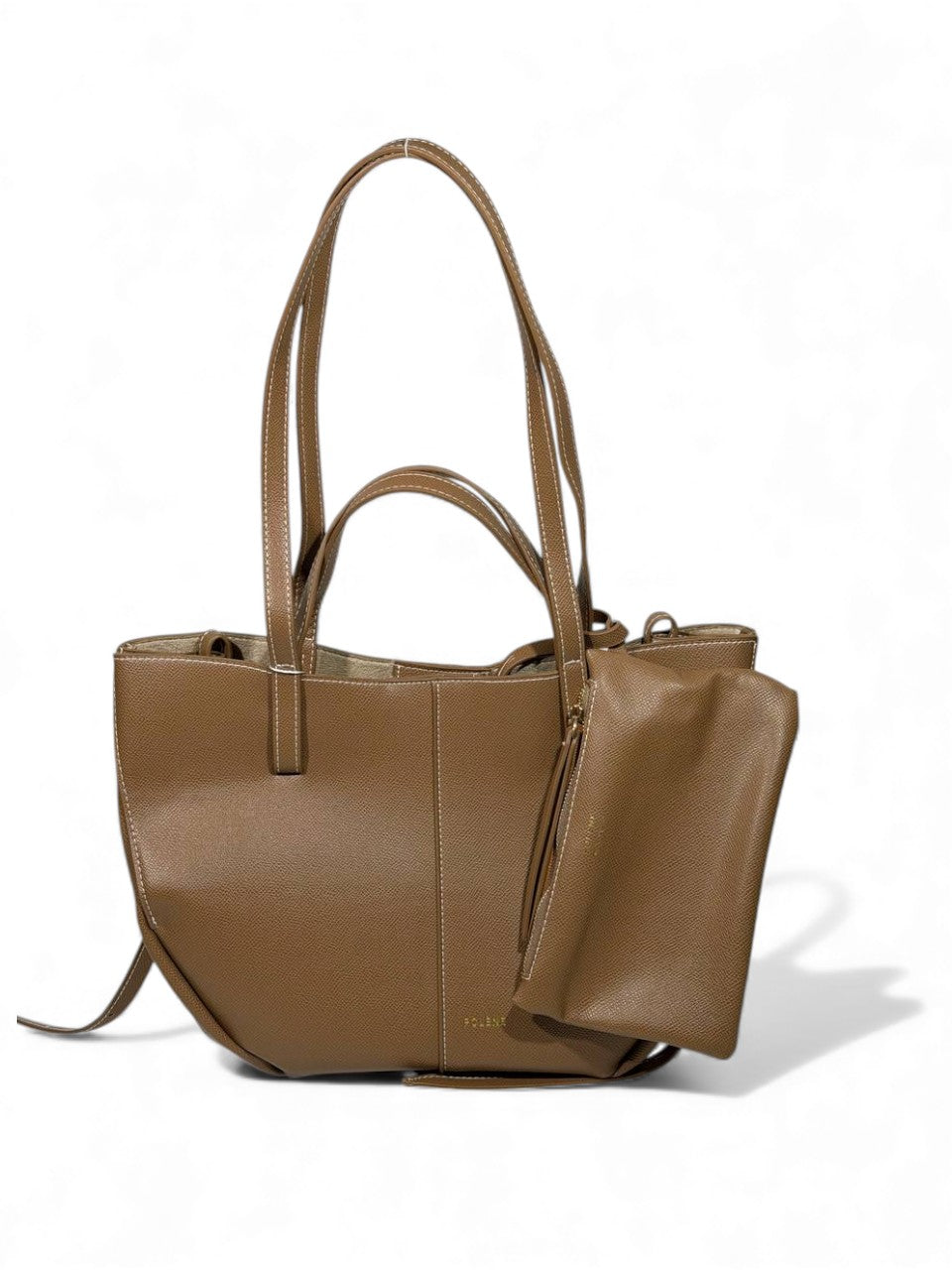 🔥 Polène Paris Inspired Tote Bag – Taupe Minimalist Edition (with Matching Pouch) 🔥