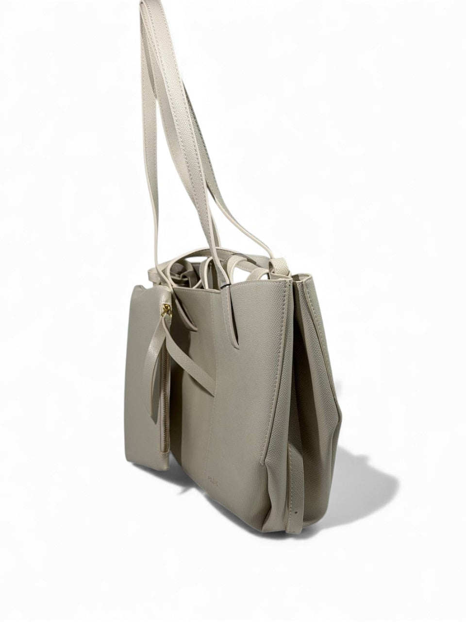 🔥 Polène Paris Inspired Tote Bag – Ivory Minimalist Edition (with Matching Pouch) 🔥