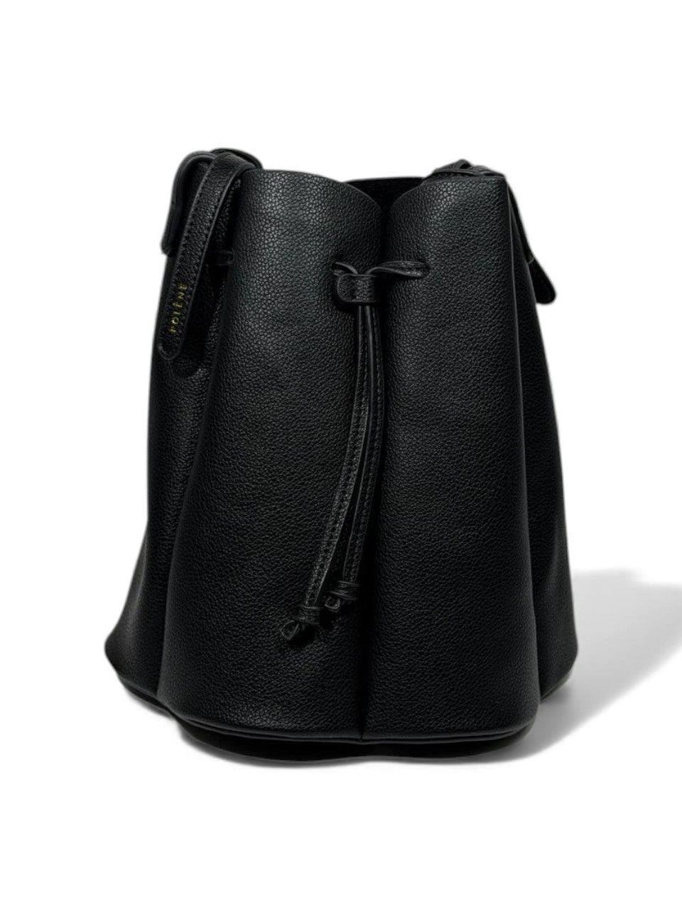 🔥 Polène Paris Inspired Bucket Bag – Black Textured Leather Edition 🔥