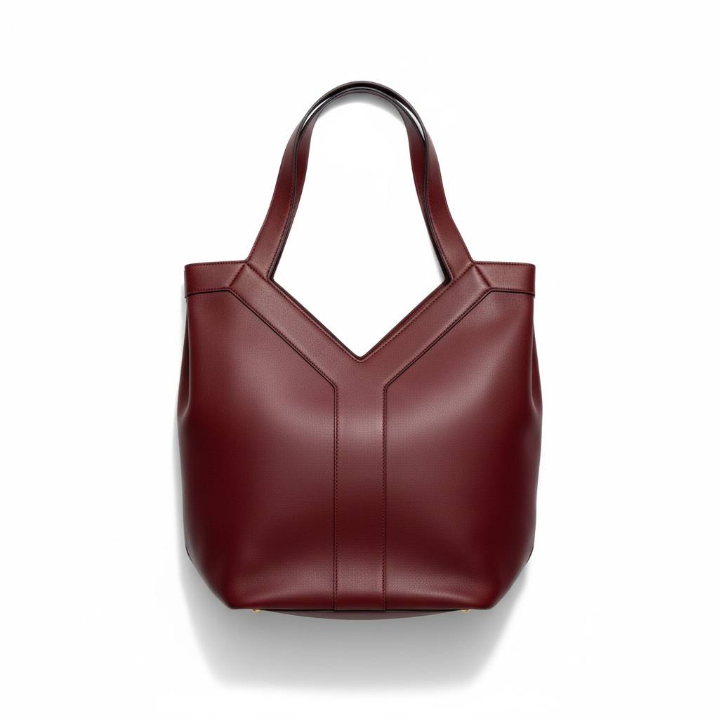 👜 Saint Laurent Inspired Luxury Tote – Burgundy Structured Chic Bag