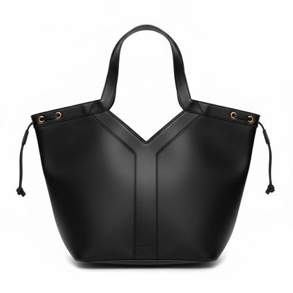 🖤 Saint Laurent Inspired V-Cut Structured Tote – Black Luxury Edition 🖤