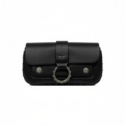 ✨ Zadig & Voltaire Rock Biker Mini Clutch – Black Leather ✨