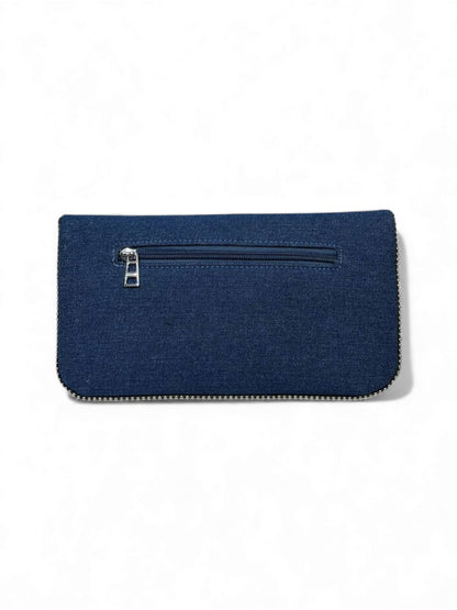 🔥 Zadig & Voltaire Denim Rock Wallet – Navy Blue Edition 🪽💙