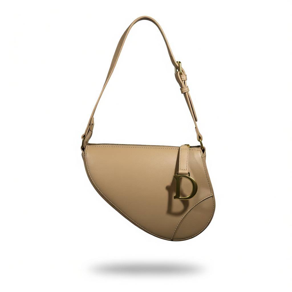 ✨ Dior Saddle-Style Beige Shoulder Bag – Luxury Iconic Design