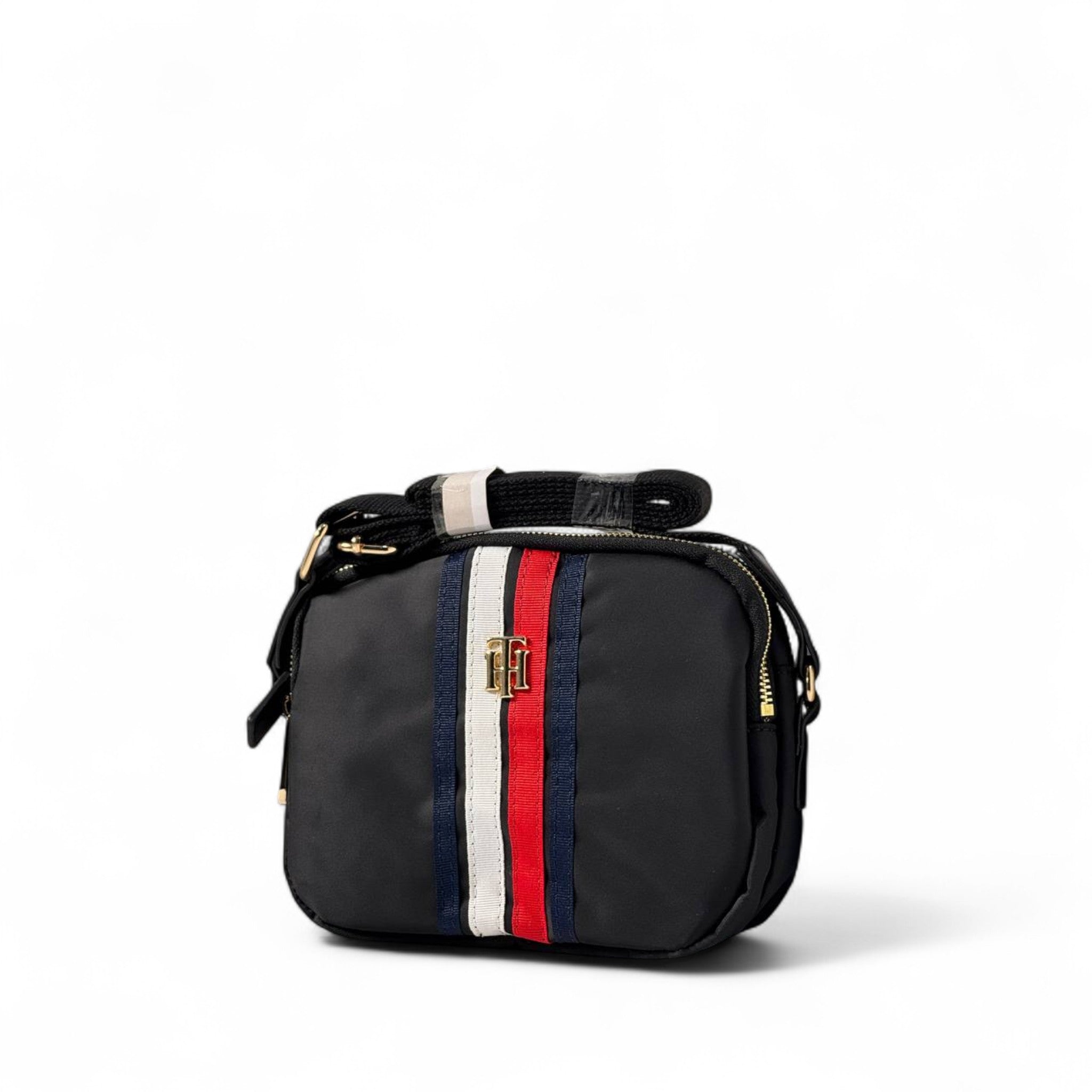 Tommy Hilfiger Mini Crossbody Bag 🇺🇸 | Gold Logo & Flag Stripe Design