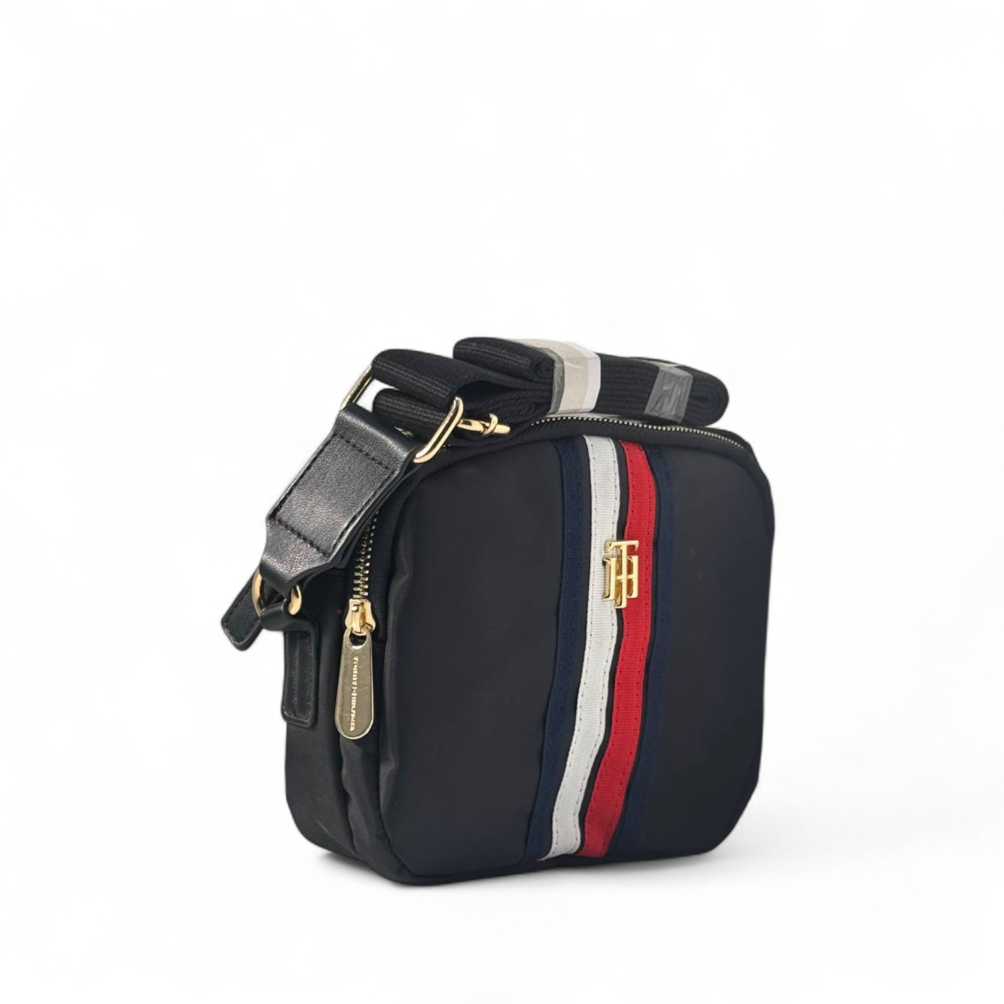 Tommy Hilfiger Mini Crossbody Bag 🇺🇸 | Gold Logo & Flag Stripe Design