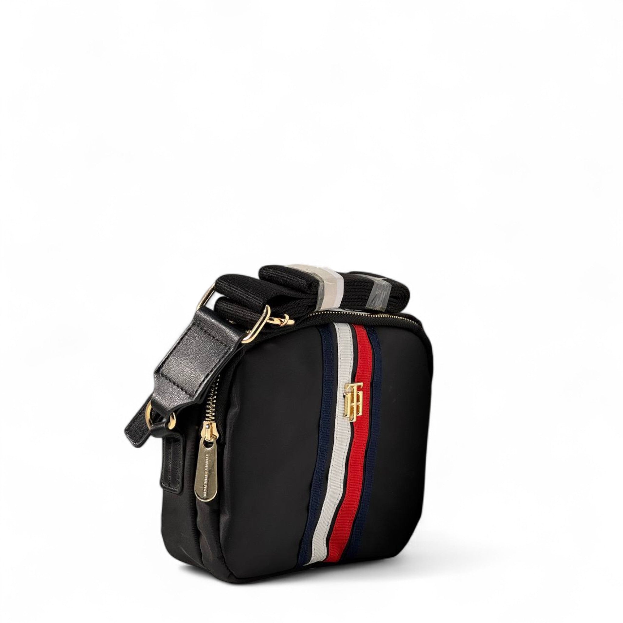 Tommy Hilfiger Mini Crossbody Bag 🇺🇸 | Gold Logo & Flag Stripe Design