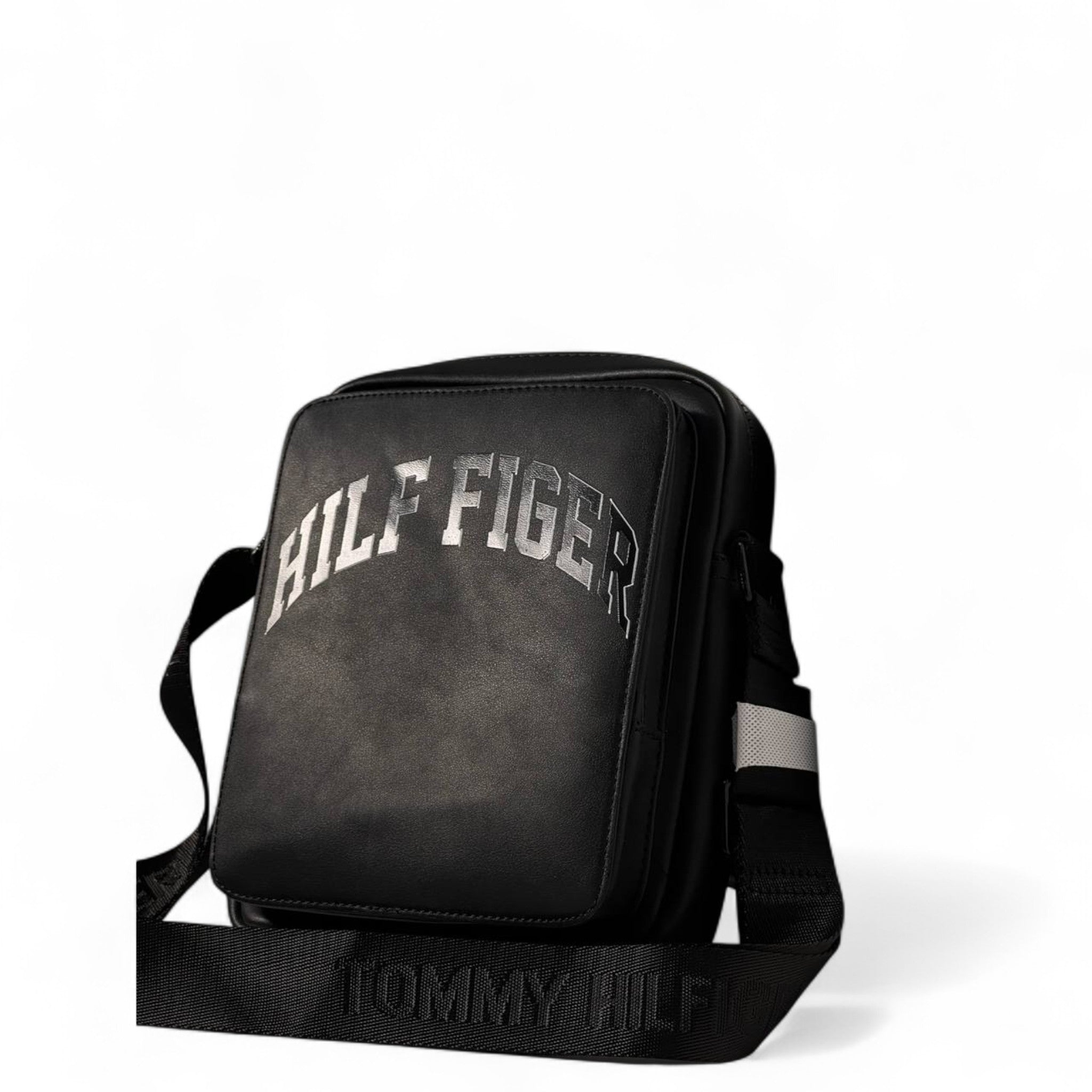 Tommy Hilfiger Black Crossbody Bag 🖤 | Arched HILFIGER Logo & Logo Strap