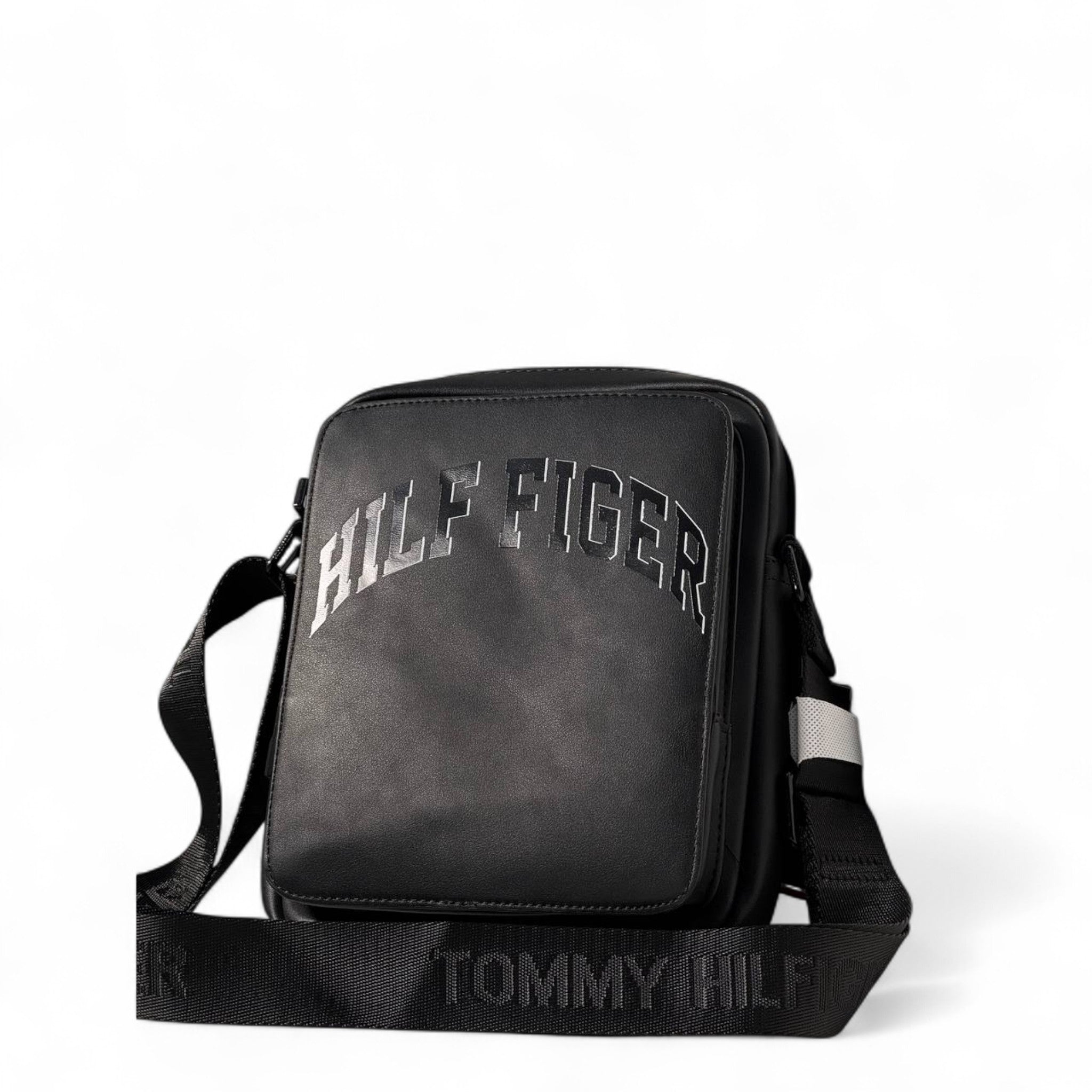 Tommy Hilfiger Black Crossbody Bag 🖤 | Arched HILFIGER Logo & Logo Strap