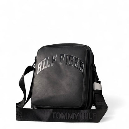 Tommy Hilfiger Black Crossbody Bag 🖤 | Arched HILFIGER Logo & Logo Strap