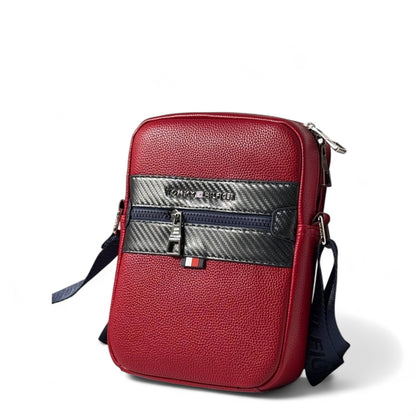 Tommy Hilfiger Red Crossbody Bag 🔴 | Carbon Accent & Logo Strap