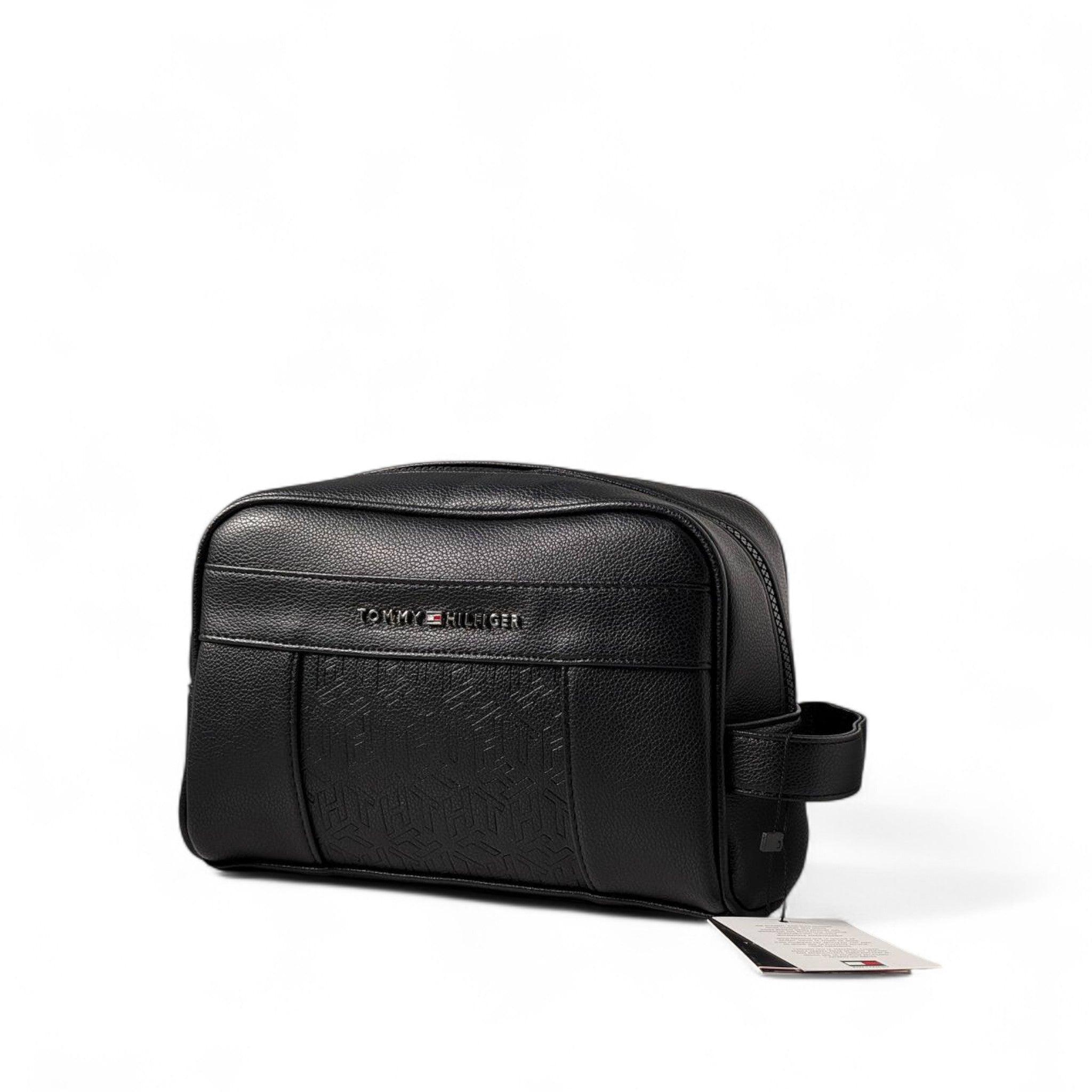Tommy Hilfiger Black Toiletry Bag 🖤 | Embossed Logo Travel Kit