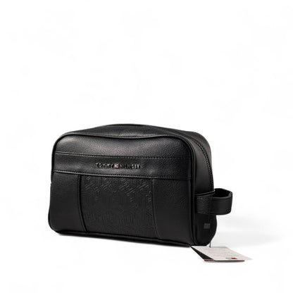 Tommy Hilfiger Black Toiletry Bag 🖤 | Embossed Logo Travel Kit