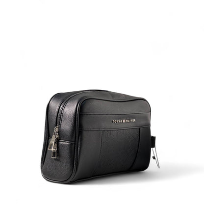 Tommy Hilfiger Black Toiletry Bag 🖤 | Embossed Logo Travel Kit