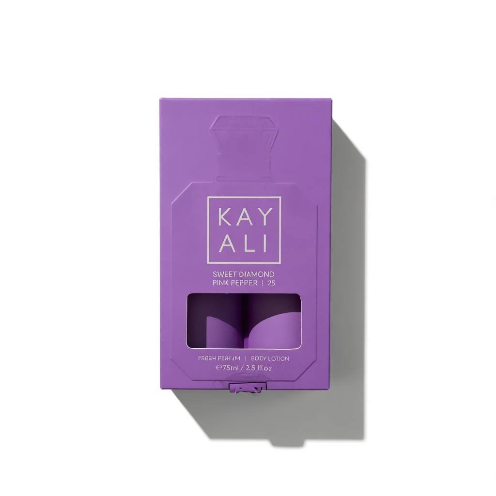 Kayali Sweet Diamond Pink Pepper 25 Gift Set 💜✨ | Fresh Perfume & Body Lotion Duo