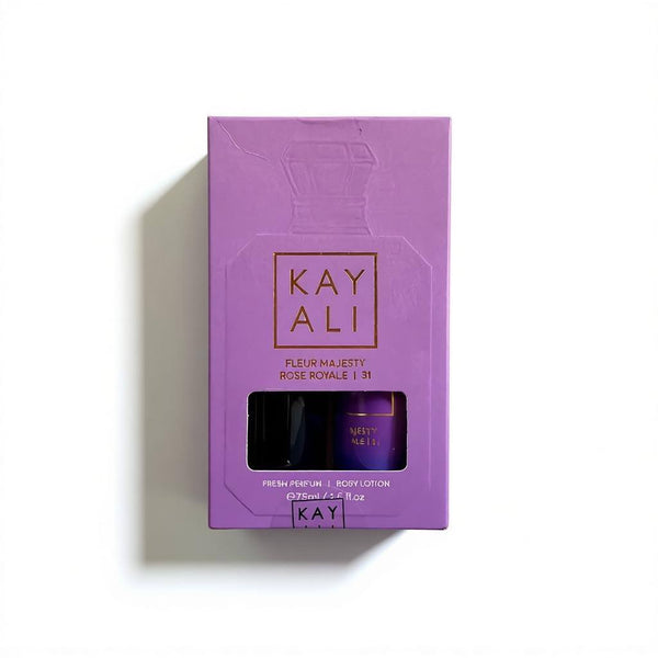 Kayali Fleur Majesty Rose Royale 31 Gift Set 💜🌹✨ | Fresh Perfume & Body Lotion Duo