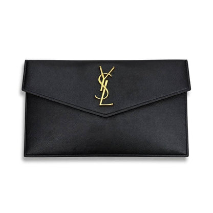Saint Laurent YSL Kate Envelope Clutch – Black & Gold 🖤✨ | Luxury Evening Bag