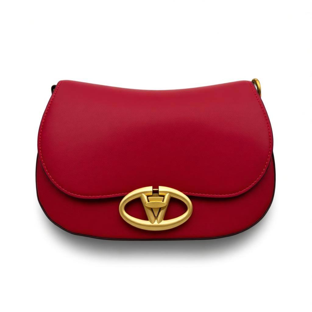 Valentino VLogo Signature Shoulder Bag – Red & Gold ❤️✨ | Luxury Crossbody