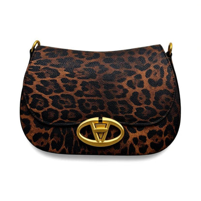 Valentino VLogo Leopard Shoulder Bag – Gold Hardware 🐆✨ | Luxury Statement Bag