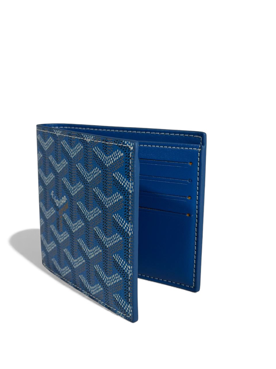 Goyard Saint-Honoré Blue Card Holder Wallet – Luxury Patterned Leather 💙