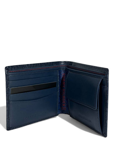 Tommy Hilfiger Monogram Navy Bifold Wallet – Premium Leather 🖤💙