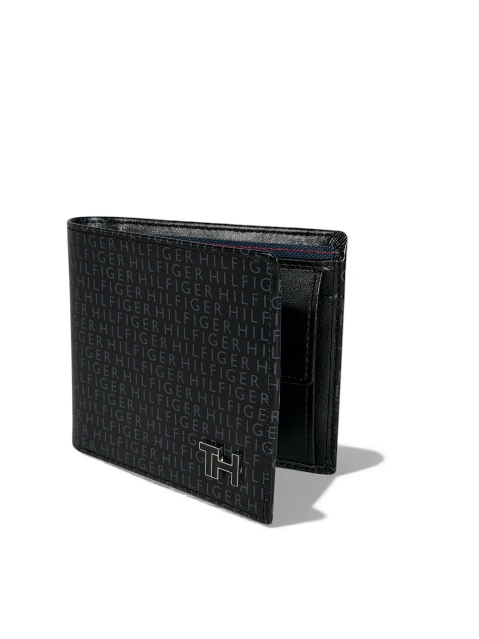 Tommy Hilfiger Black Monogram Bifold Wallet – Premium Leather 🖤✨