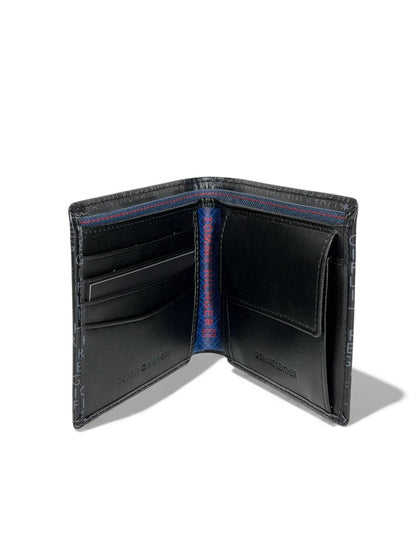 Tommy Hilfiger Black Monogram Bifold Wallet – Premium Leather 🖤✨