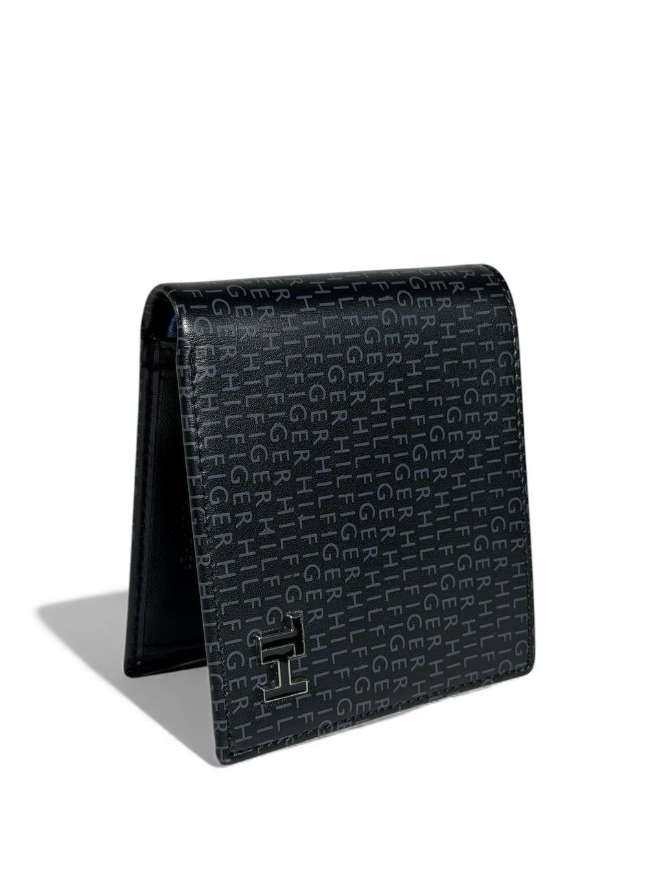 Tommy Hilfiger Black Monogram Bifold Wallet – Premium Leather 🖤✨