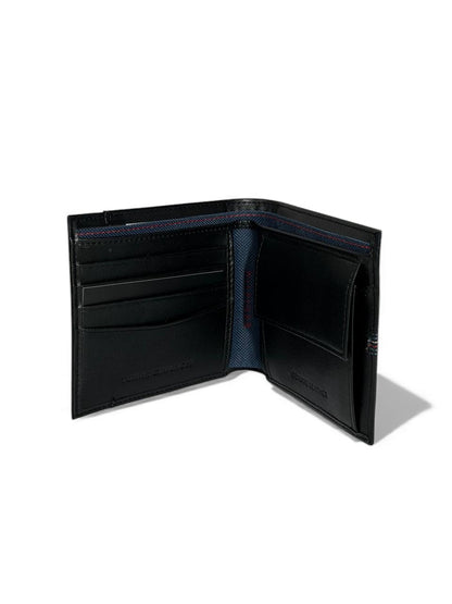 Tommy Hilfiger Black Stitch Leather Wallet 🖤✨ | Classic & Slim Design