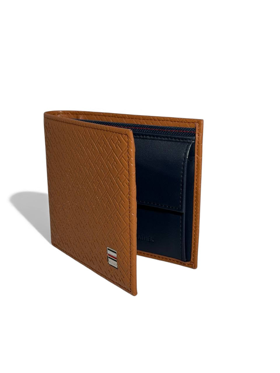 Tommy Hilfiger Brown Embossed Leather Wallet 🤎✨ | Luxury Monogram Design