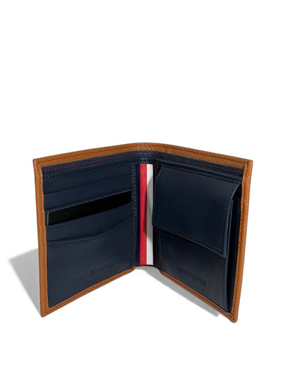 Tommy Hilfiger Brown Embossed Leather Wallet 🤎✨ | Luxury Monogram Design