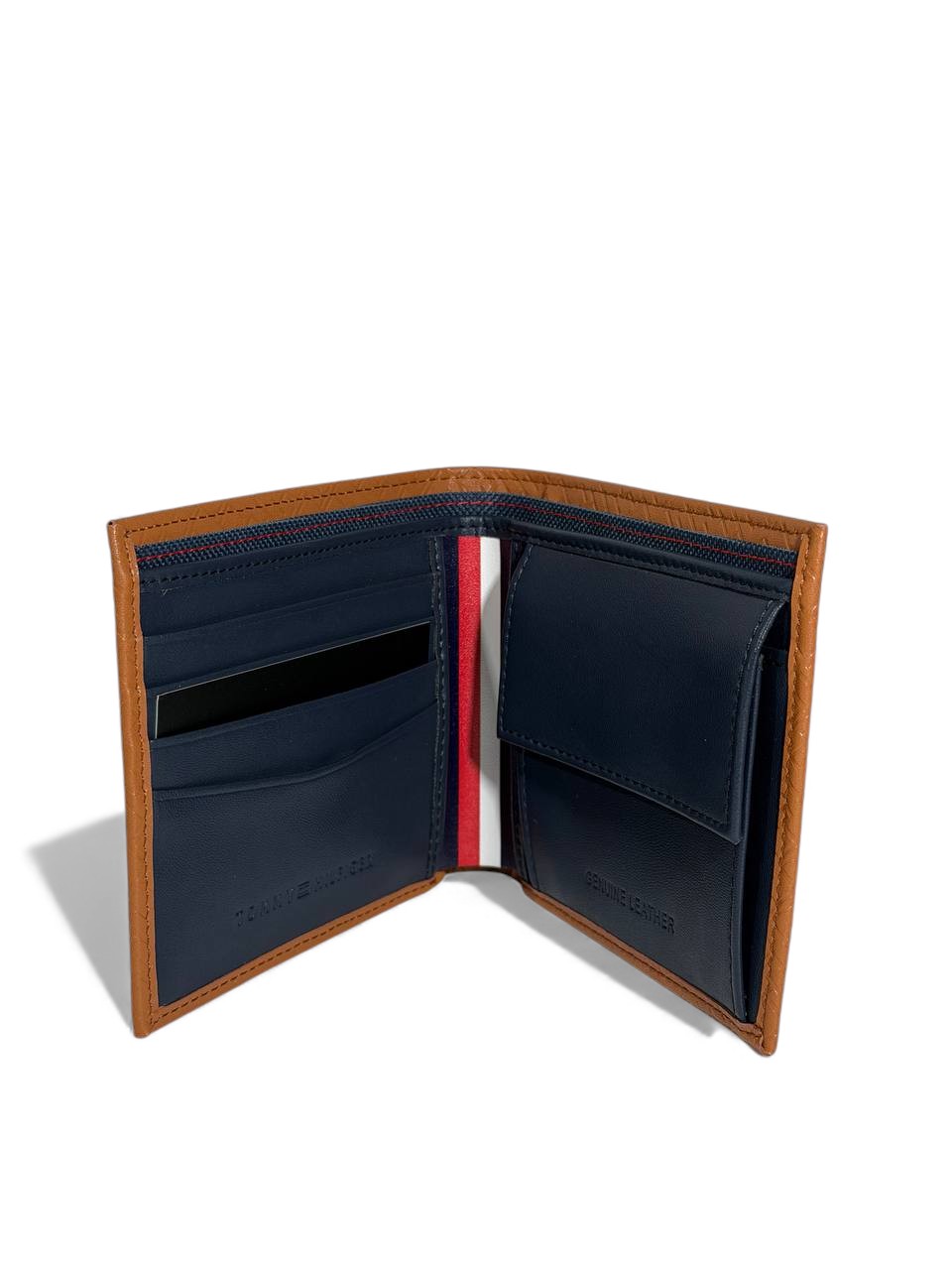 Tommy Hilfiger Brown Embossed Leather Wallet 🤎✨ | Luxury Monogram Design