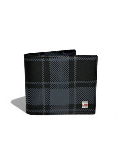 Tommy Hilfiger Black Checkered Leather Wallet 🖤🔳 | Premium Designer Edition