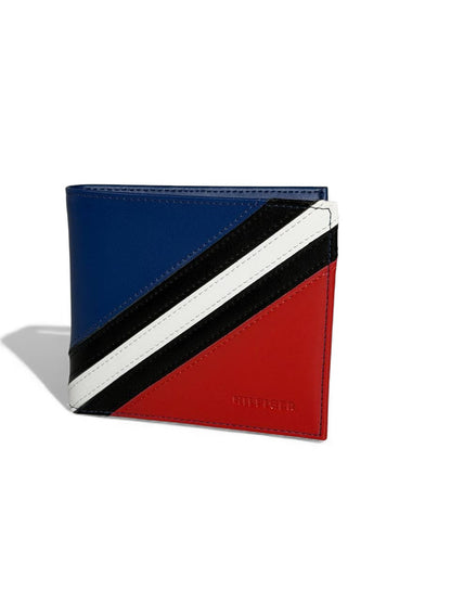 Tommy Hilfiger Tri-Color Leather Wallet 🔴⚪⚫🔵 | Premium Stripes Edition