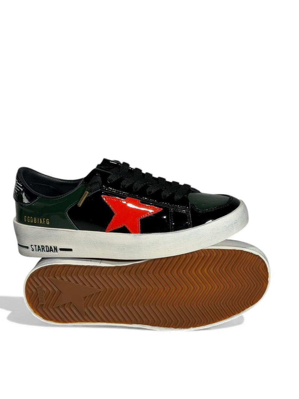 Golden Goose Star Sneaker — Black, Green & Red