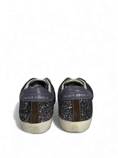 ✨ Golden Goose Glitter Star Sneakers – Black Silver Sparkle Edition ⭐✨