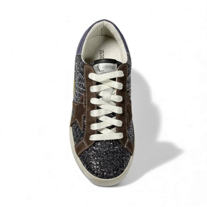 ✨ Golden Goose Glitter Star Sneakers – Black Silver Sparkle Edition ⭐✨