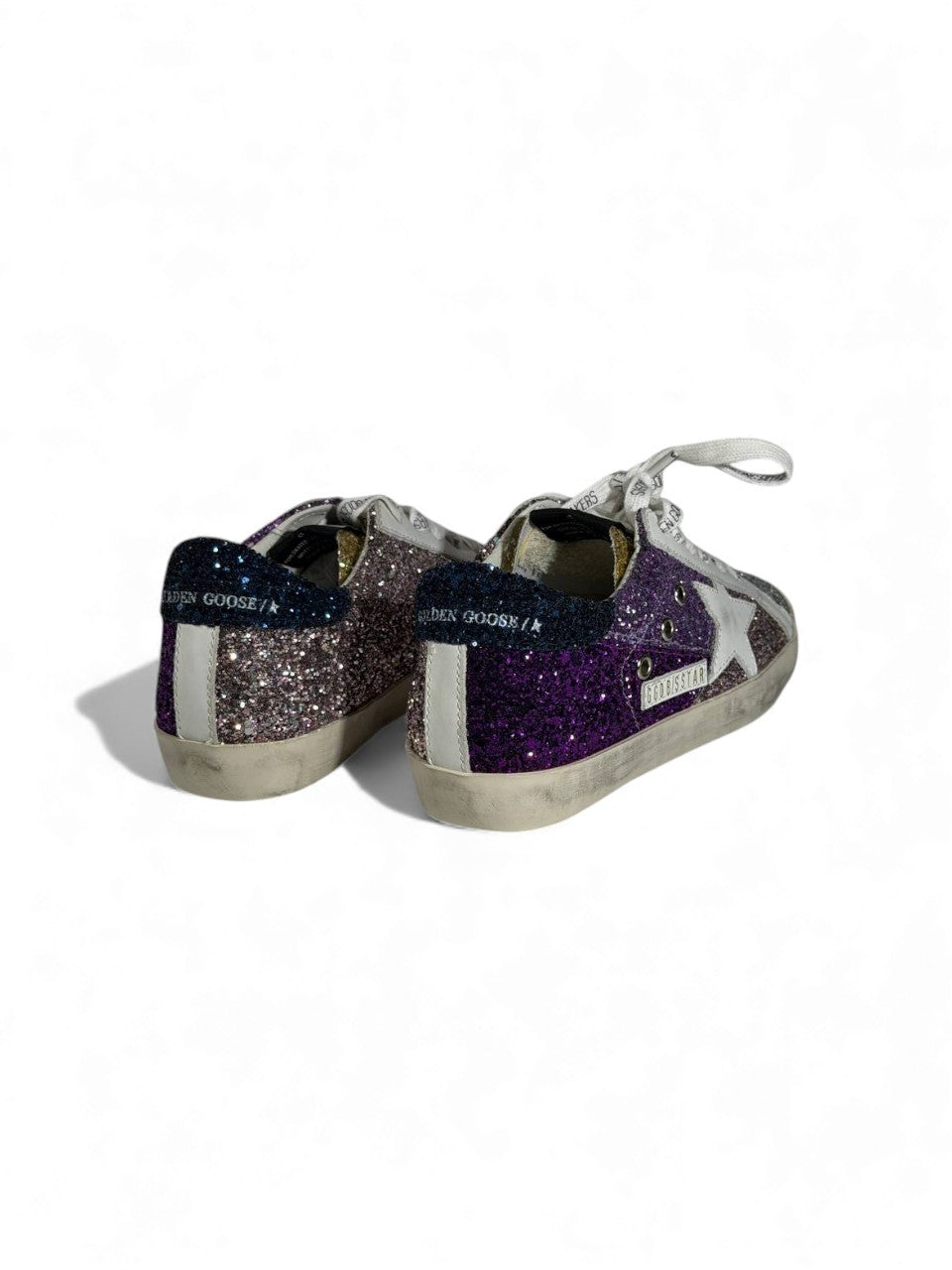 ✨ Golden Goose Multi-Color Glitter Star Sneakers – Silver to Purple Fade Edition ⭐🌈✨