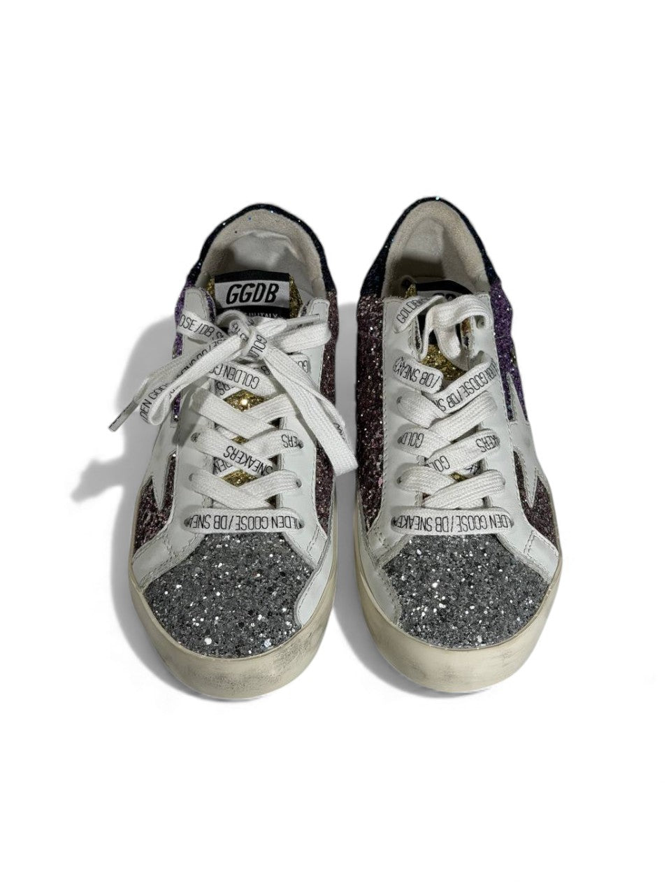✨ Golden Goose Multi-Color Glitter Star Sneakers – Silver to Purple Fade Edition ⭐🌈✨