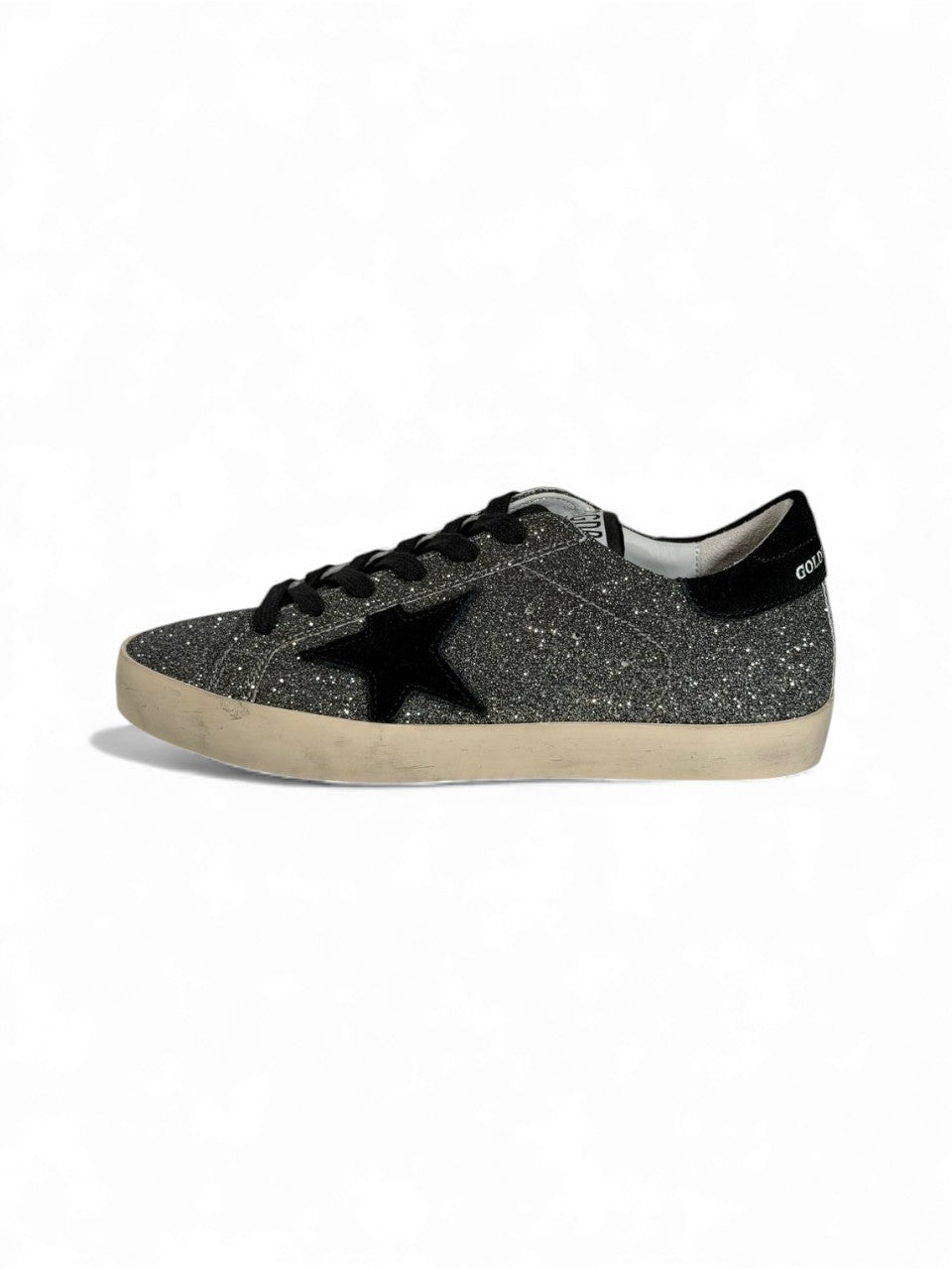 ✨ Golden Goose Black Glitter Star Sneakers – Midnight Sparkle Edition ⭐🖤✨