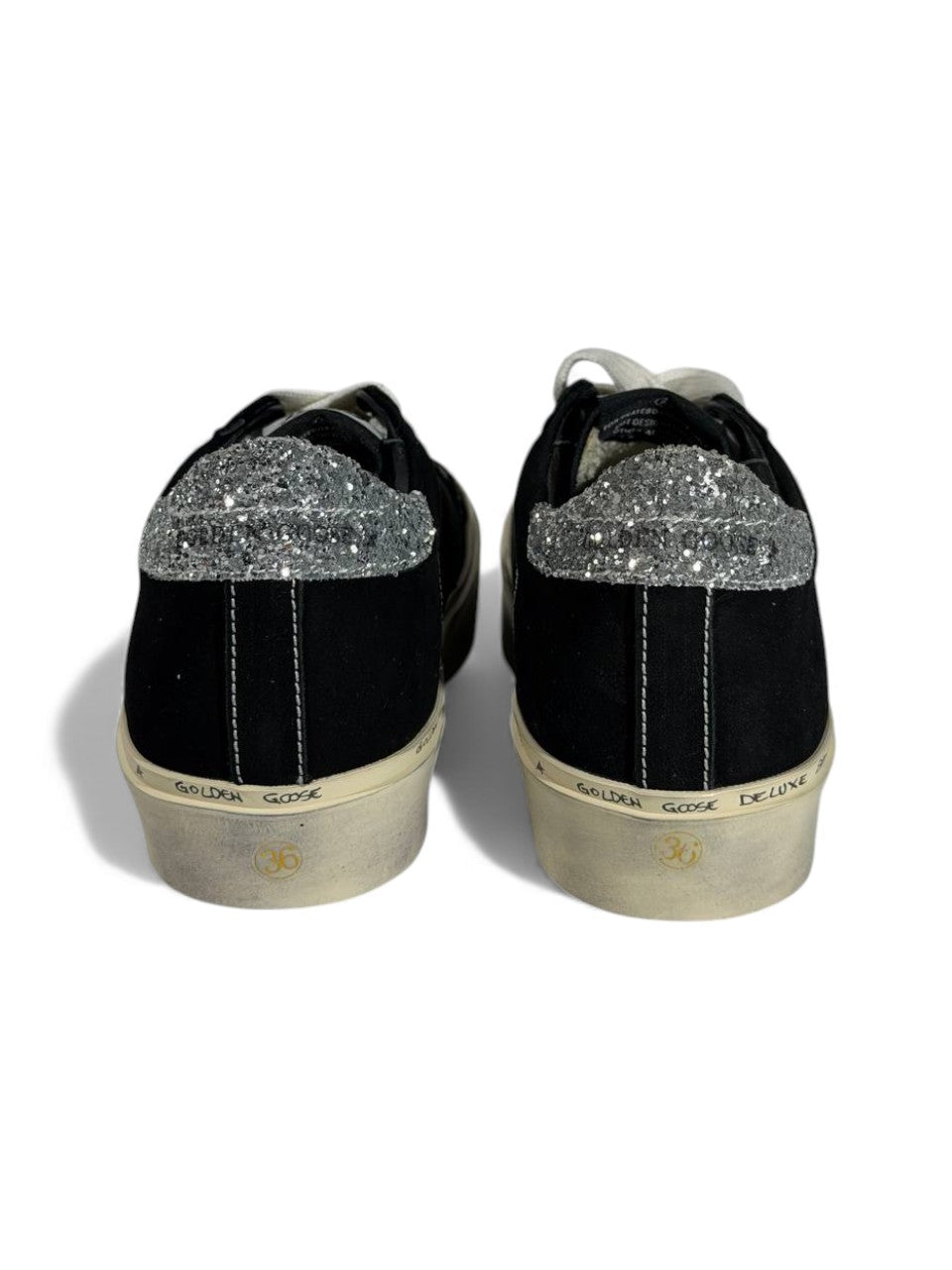 ✨ Golden Goose Black Suede Sneakers – White Star & Silver Heel Edition ⭐⚡