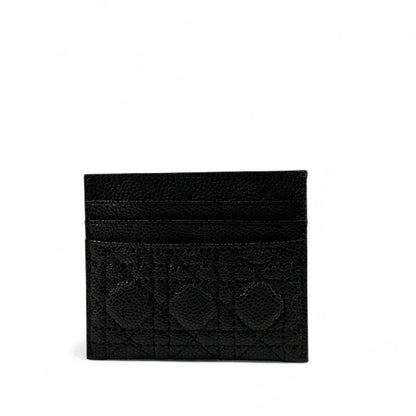 ✨ Dior Black Leather Card Holder – CD Gold Accent